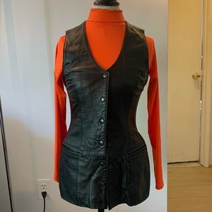 Orange Turtle Neck Crop Top